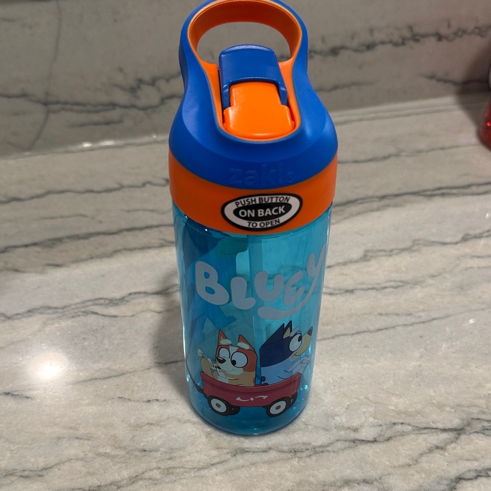 Bluey Kids Water Bottle - Blue and Orange NEW Zak